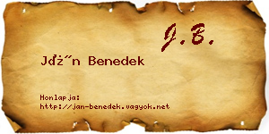 Ján Benedek névjegykártya