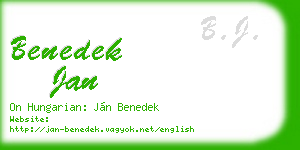 benedek jan business card